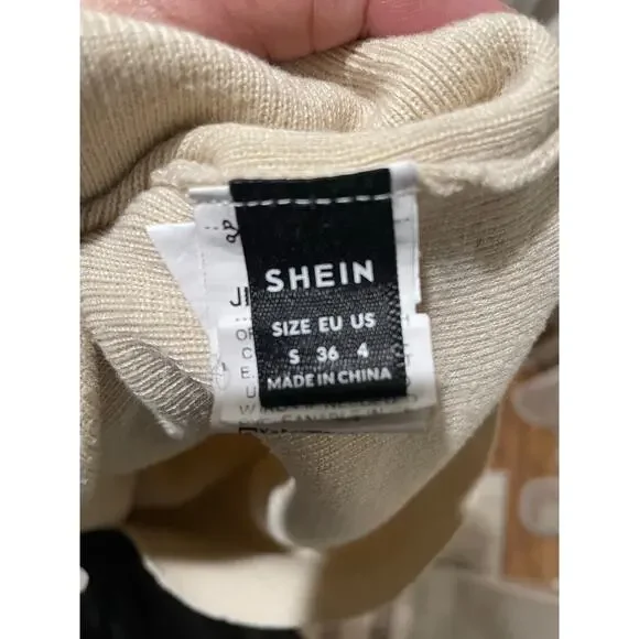 Beige Long Knitted Bodycon dress size Small (4) - Picture 4 of 4